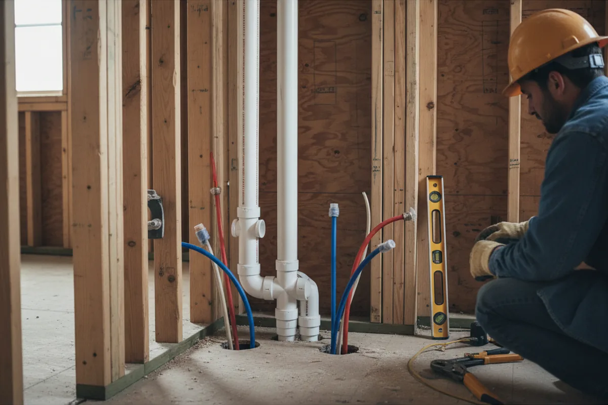 Drain and supply rough-in during Leak Detection in Powhatan Point